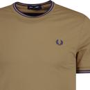 Fred Perry Twin Tipped Mod Crew Neck T-shirt Stone