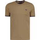 Fred Perry Twin Tipped Mod Crew Neck T-shirt Stone
