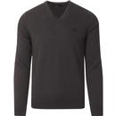 FRED PERRY Mod Tipped V-Neck Jumper (Graphite)