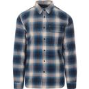 french connection mens goldfinch check long sleeve shirt estate blue