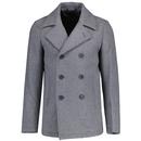 French Connection Double Breasted Peacoat in Light Grey 50VEP