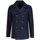 French Connection Double Breasted Peacoat in Navy 50VEP