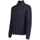 French Connection Half Zip Retro Cable Knit Jumper