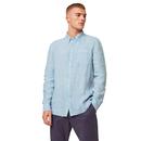 french connection overdye linen shirt blue