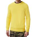 french connection moss stitch chunky knit jumper cyber yellow