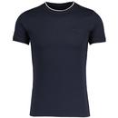 French Connection Pique Tipped T-shirt in Marine