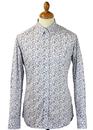 Floral Print French Connection Retro 60s Mod Shirt