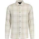 french connection mens barrow dobby texture long sleeve shirt sand beige combo