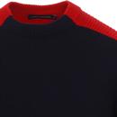 FRENCH CONNECTION Retro Colour Block Ribbed Jumper
