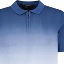 French Connection Zip Neck Ombre Polo Shirt (Navy)