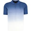 French Connection Zip Neck Ombre Polo Shirt (Navy)