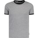 french connection mens plain contrast ringer neck tshirt grey marl