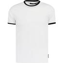 french connection mens plain contrast ringer neck tshirt white