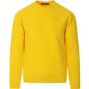 french connection mens sunday plain crew neck sweatshirt cyber yellow