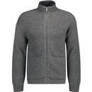 french connection mens rib knitted zip through cardigan mid grey melange