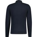 French Connection Half Zip Ribbed Knit Jumper Navy