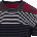 Dragged Stripe FRENCH CONNECTION Retro T-shirt