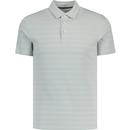 french connection mens retro textured stripes polo tshirt mist green
