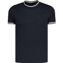 french connection mens twin tipped tshirt dark marine navy