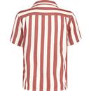 French Connection Waffle Stripe SS Cuban Shirt R/W