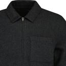 French Connection Classic Wool Zip Shirt Dark Grey