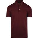 FRENCH CONNECTION Mod Parched Textured Polo BORDO