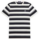 Fred Perry Yarn Dyed Retro Stripe T-shirt in Black M6557 102