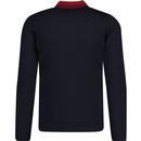 Bethal Gabicci Vintage Retro Waffle Knit Polo Navy