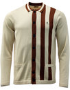 Boom GABICCI VINTAGE Mod Stripe Polo Cardigan OAT