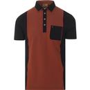 Degrees GABICCI VINTAGE Mod Piped Panel Polo NAVY