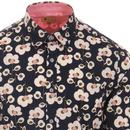 Nobu GABICCI VINTAGE 1960s Mod Floral Shirt (Navy)
