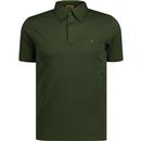gabicci vintage mens plain coloured jersey polo tshirt olive green