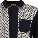 Gabicci Vintage Law Retro 60s Mod Polo Shirt Navy
