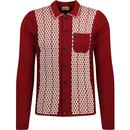 Gabicci Vintage Law Retro 60s Mod Polo Shirt Rosso