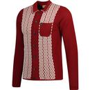 Gabicci Vintage Law Retro 60s Mod Polo Shirt Rosso