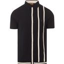 gabicci vintage mens oldman contrast stripe detail jersey polo tshirt navy cream