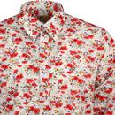 Gabicci Vintage Opium Poppy Print Floral Shirt 