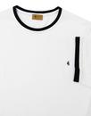GABICCI VINTAGE Retro 60s Mod Ringer T-shirt WHITE