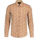 Gabicci Vintage Rory Mod Paisley Shirt in Berry