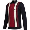 Searle Gabicci Vintage Stripe Knit Polo Navy