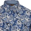 Slick GABICCI VINTAGE 60s Mod Paisley Shirt (Blue)