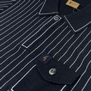 Danny Gabicci Vintage Pinstripe Knitted Polo Navy