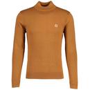 Gabicci Vintage Duke Mock Turtleneck Jumper in Walnut