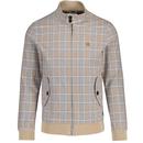 Gabicci Vintage Hadrian Mod Check Harrington Jacket in Latte Front Photo