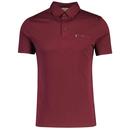 Gabicci Vintage Ladro Mod Button Down Polo Shirt in Berry