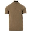 Gabicci Vintage Ledger 60s Mod Knitted Tipped Cycling Top in Elmwood