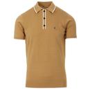 Lineker GABICCI VINTAGE Mod Tipped Knit Polo SAND