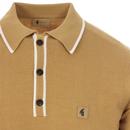 Lineker GABICCI VINTAGE Mod Tipped Knit Polo SAND