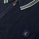 Moore Gabicci Tonal Diamond Zip-Neck Polo Shirt N