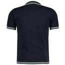 Moore Gabicci Tonal Diamond Zip-Neck Polo Shirt N